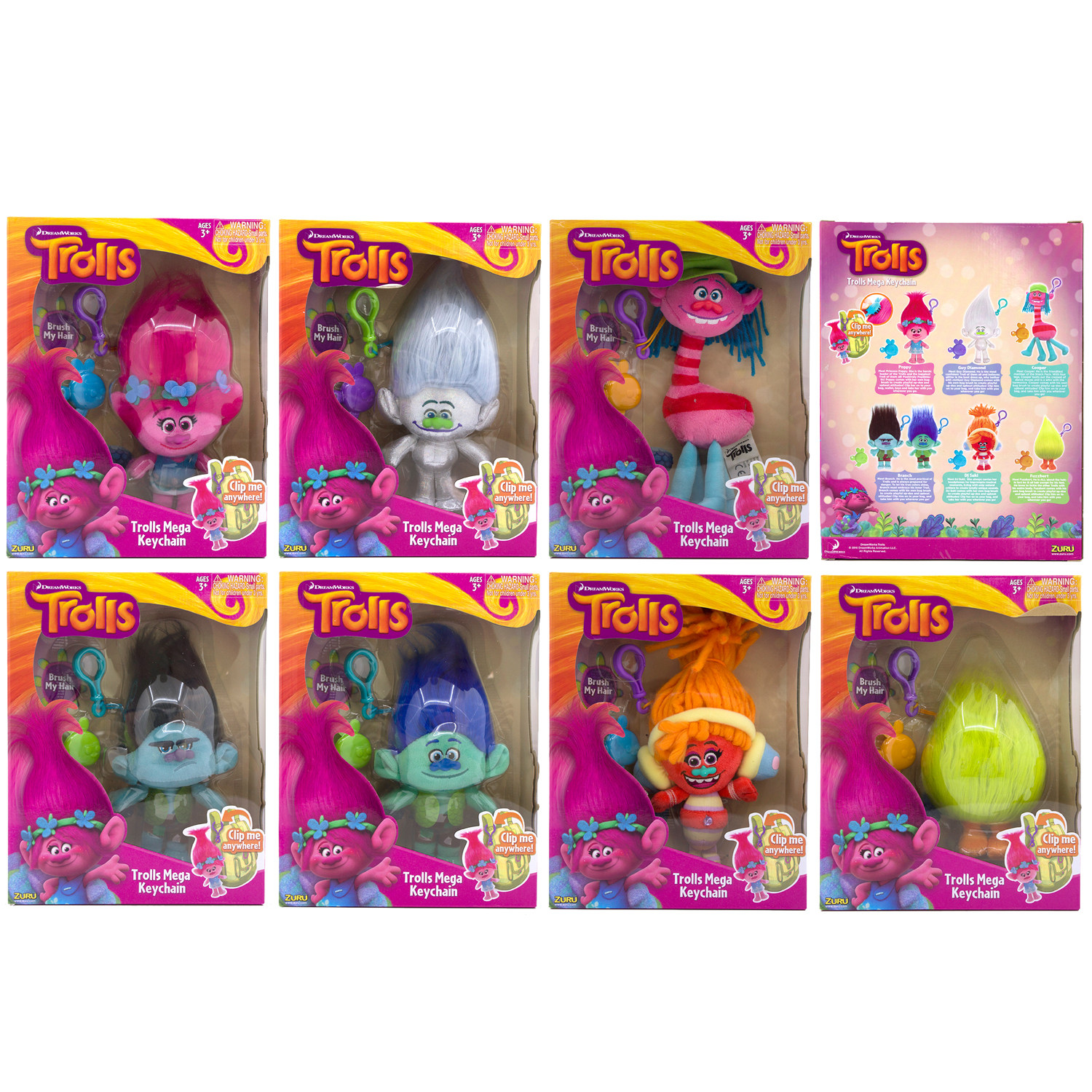 ZURU Trolls Mega Keychain Large Trolls Plush Pendant Troll Ugly Doll Doll