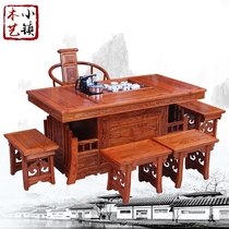 Solid Wood tea table and chair combination tea table Chinese antique general tea table Elm kung fu tea table simple tea table