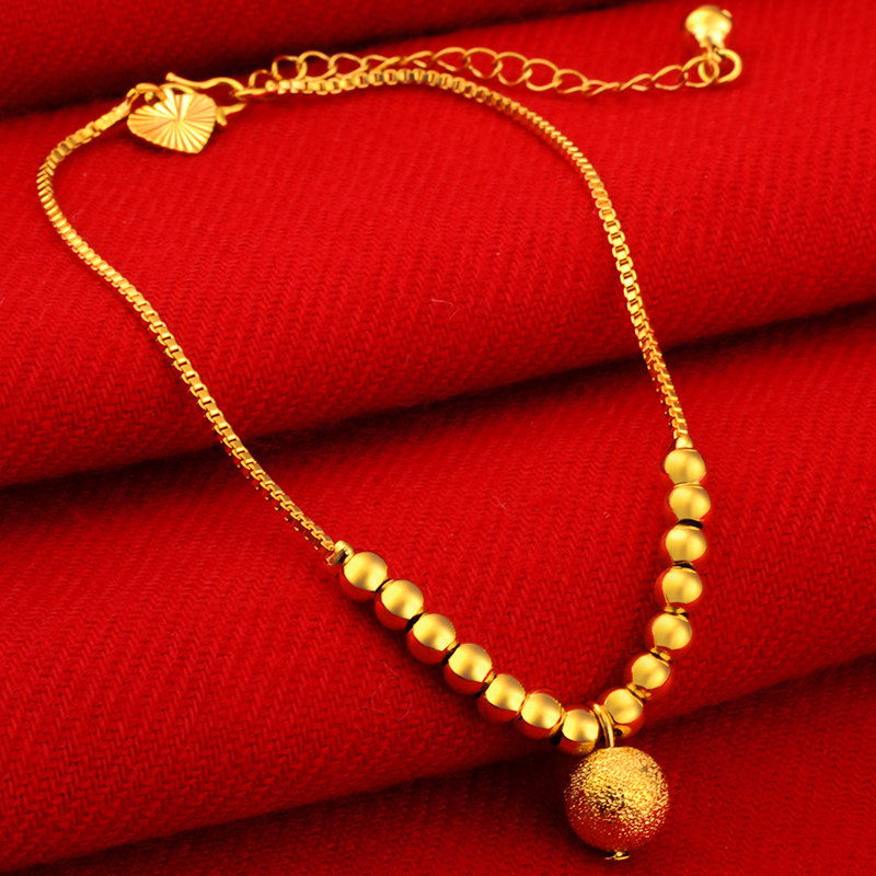 Vietnam sand gold anklet female 999 bell unlimited rich anklet women's sexy ancient style will not fade for a long time
