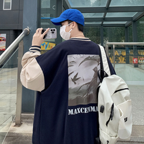 Back printed jacket Male spring Chaobotide hiphop Hiphop European and American personality Coloured baseball clothes Male High Street Yuppie Handsome Coat