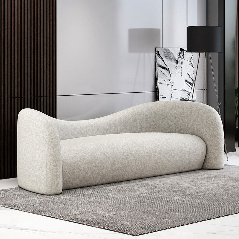 Nordic small apartment lamb velvet curved sofa modern minimalist creative designer beauty salon reception special-shaped sofa