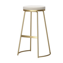 Nordic bar chair Wrought iron ins Creative Internet cafe furniture Golden bar chair Simple bar stool Cafe beauty round stool