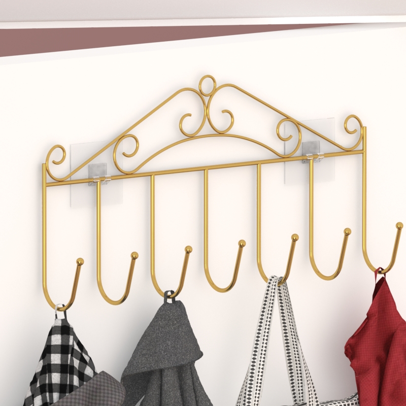 Free to punch creative door rear hook powerful adhesive Adhesive Makeup Room Shelve wall Sticky Hook wall-mounted Clothes hanger