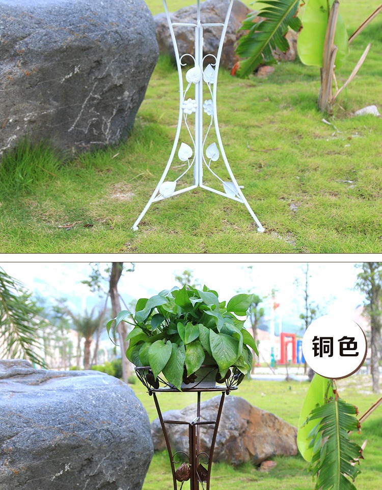 Ưu đãi đặc biệt Châu Âu sắt hoa đứng đơn chậu lớn hoa đứng sàn phòng khách giá chậu ban công cây xanh đứng - Kệ kệ sách nhỏ