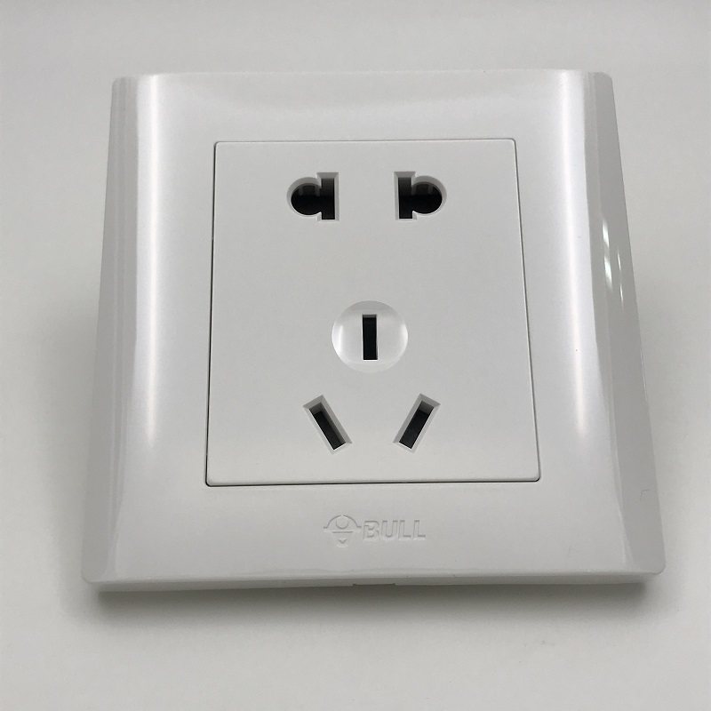 Bull wall socket concealed panel five holes 5 two three jack engineering home improvement 86 type white