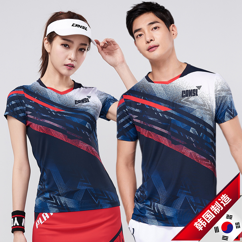 Leann Korea badminton suit men and women short sleeve breathable speed dry couple fashion sashimi tracksuit sportswear-Taobao