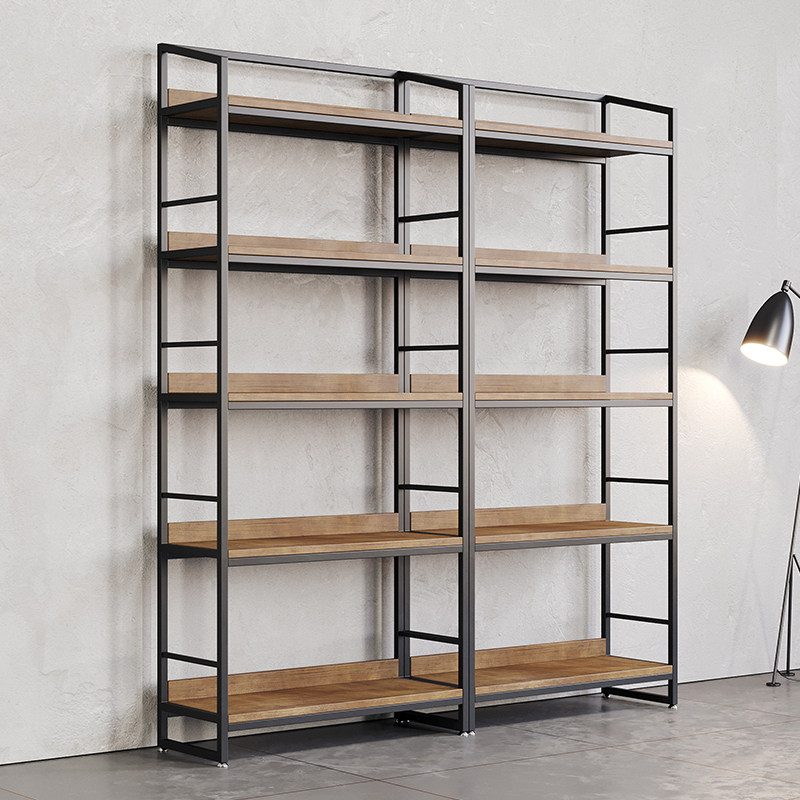 Retro Solid Wood Separator Shelf Storage Rack Storage Rack Warehouse Multilayer Iron Art Shelf Load Bearing Storage Shelf