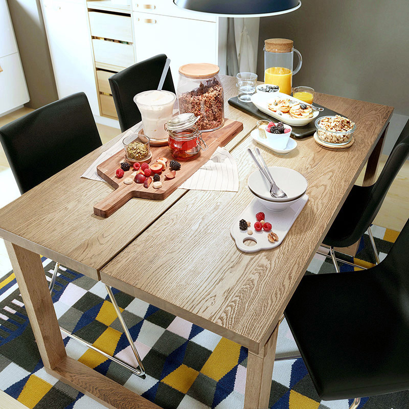 White Wax Wood Solid Wood Table Nordic Table Dining Home Small Household Type Rectangular Dining Table Minima Negotiation Table For Dinner Table