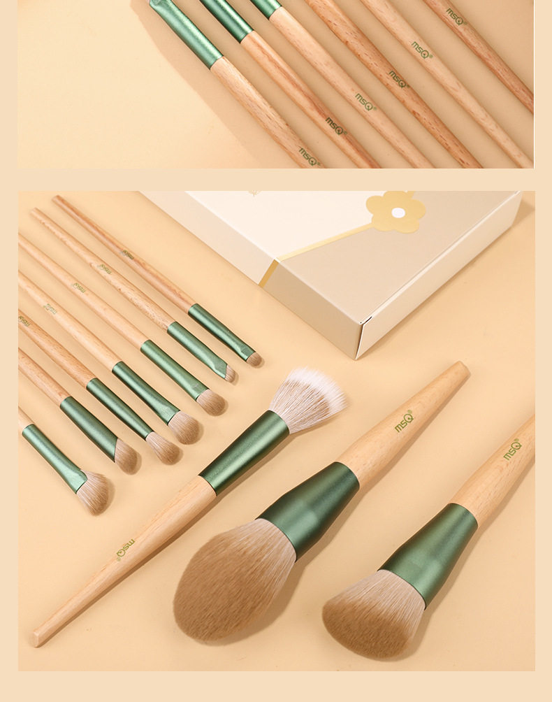 魅丝蔻 青萝化妆刷套装10支装【抗菌丝刷毛 一套搞定精致妆容】