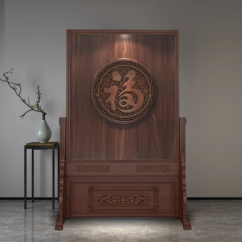 Chinese style screen partition living room solid wood engraving in door entry into the house Entrance Doors home shielded hotel office holder screen custom-made-Taobao