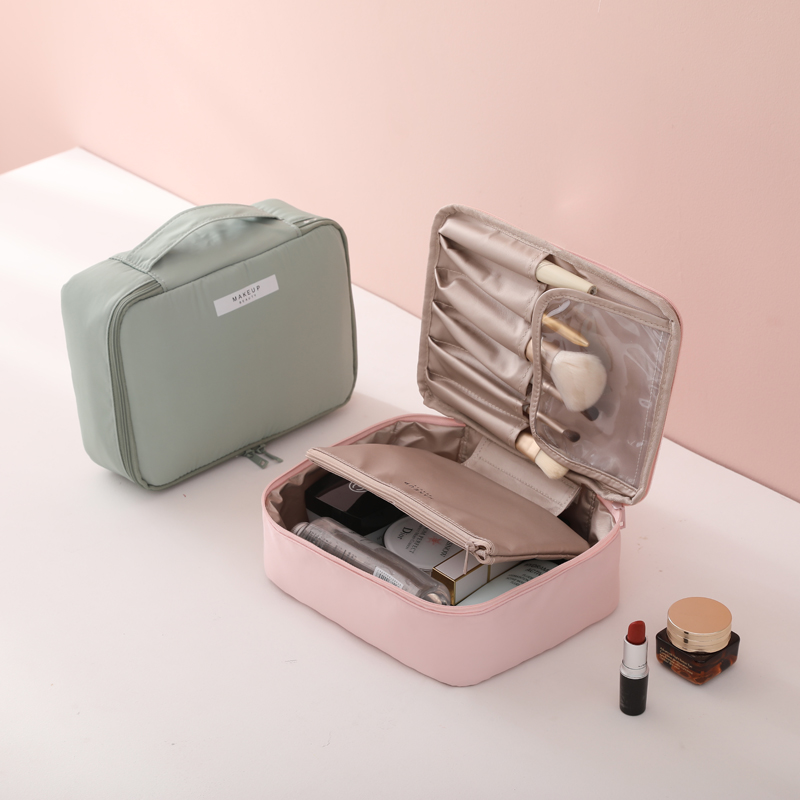 ins net red makeup bag portable super large capacity multifunction minima small number makeup skin care products containing box hand