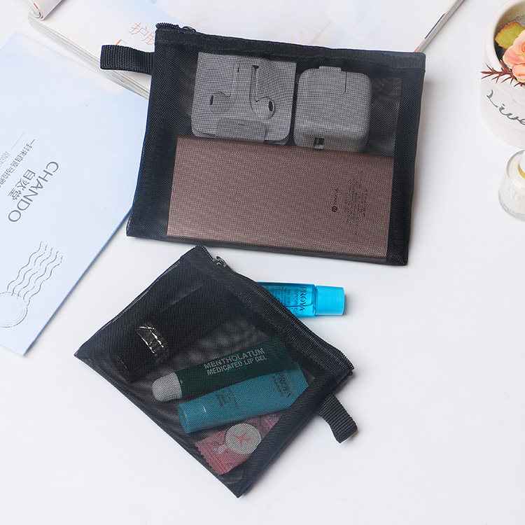 化妆包小号便携迷你口红收纳小包洗漱包眉笔口网纱化妆袋随身