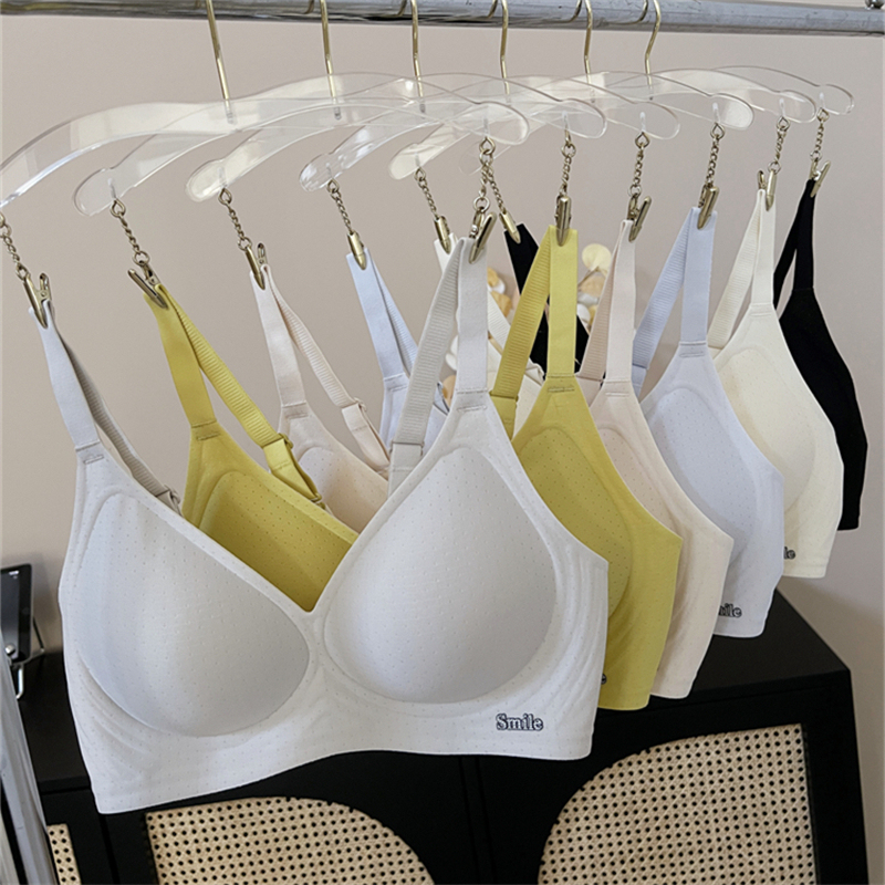Smile Lightweight Full-Cup Summer Bra Fixed Silk Seamless Maternity Jelly Bra for Women Plus Size Slimming Bra