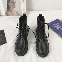 Martin boots woman 2020 new Inn wind autumn winter plus suede thickened warm students black 100 hitch locomotive short boots