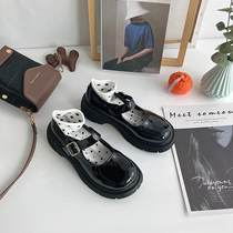 Day Ensemble Small Leather Shoes Women 2021 New Summer Thin retro Inn wind thick heel Buttoned Mary Precious Shoes