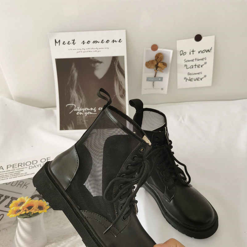Martin boots women's summer thin eight-hole breathable retro British style short boots all-match mesh boots women's hollow mesh boots