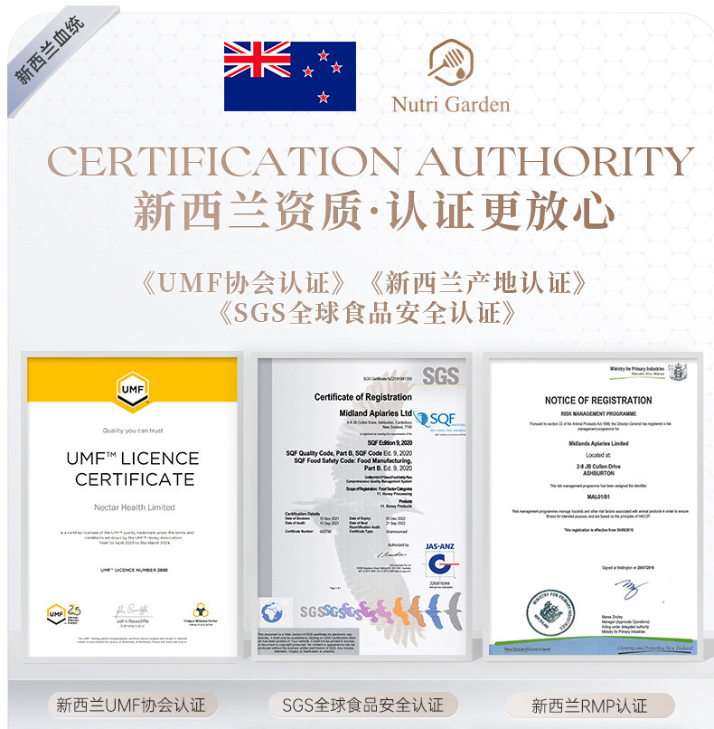 新西兰进口 Nutri Garden 纽兹兰 UMF5+麦卢卡蜂蜜 250g*2瓶礼盒装 多重优惠折后￥140包邮包税