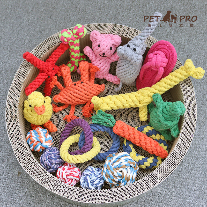Dog Dog Bite Rope Pet Toy Teddy Rope Ball Toy Ball Golden Hair Big Dog Big Dog Molar Bite Resistant Rope Knot Large