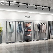 Clothing store display rack floor type combination front side hanger girl clothing store iron window display clothes rack
