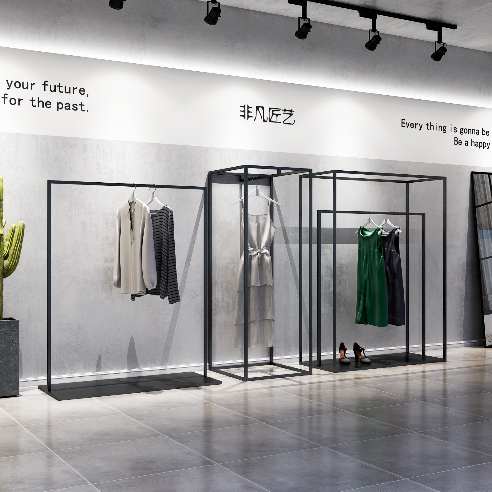 Extraordinary European clothing store display stand Floor-to-ceiling hanging wardrobe hanging side hanging combination of men and women loading rack display rack