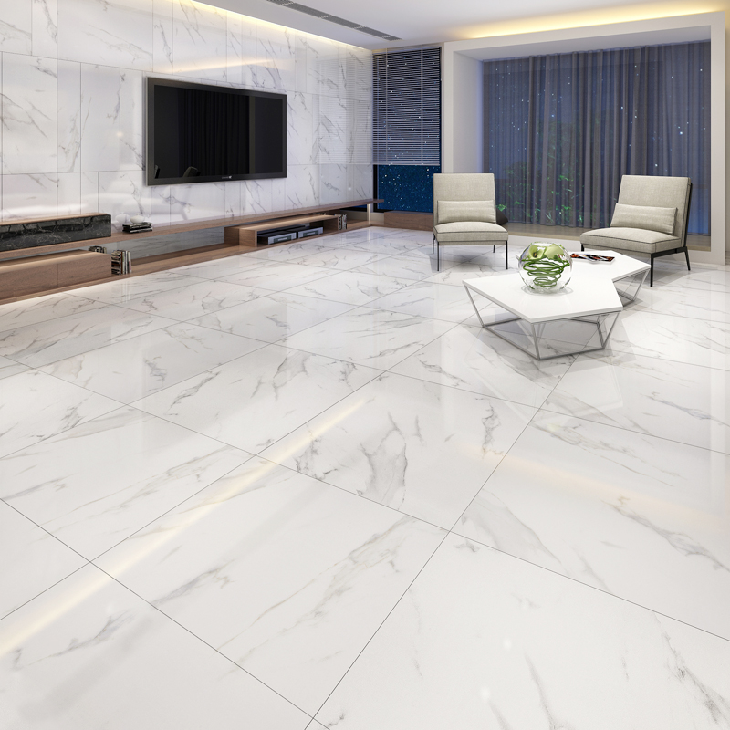 New Zhongyuan imitation marble tile floor tile 800x800 indoor living room floor white tile floor tile 8900