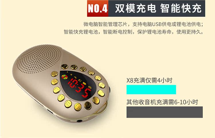 máy nghe nhạc ghi âm sony icd-ux560f Eifer / Ierald X8 đài phát thanh thẻ cũ kể chuyện mp3 di động - Máy nghe nhạc mp3 máy nghe nhạc ipod bluetooth