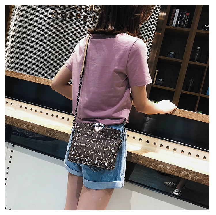 Ins siêu lửa crossbody nữ 2019 mới thủy triều cao cấp túi đeo vai nước ngoài phiên bản Hàn Quốc của chuỗi túi nhỏ hoang dã - Túi xách nữ