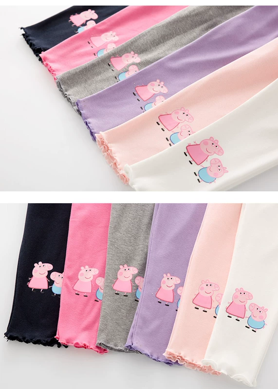 Pig Peggy Girls Spring and Summer Quần mới Pepe Pig Quần giản dị Quần legging trẻ em Quần mới - Quần