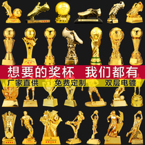 Football Trophy Golden Boot Prize Custom C Rogold Ball Award Messi Goalscorer Sport Competition Memorabilia Gift