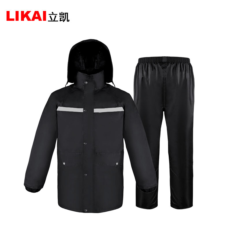 LIKAI reflective raincoat adult two-piece jacket thickened fluorescent riding waterproof security patrol jacket
