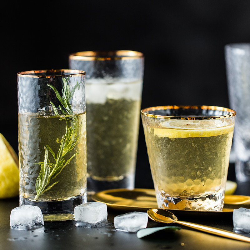 Day Style Phnom Penh Hammered Glass Cup Home Drinking Water Cup Flower Teacup Juice Cups Drink Cup Toiletries Beer Cups