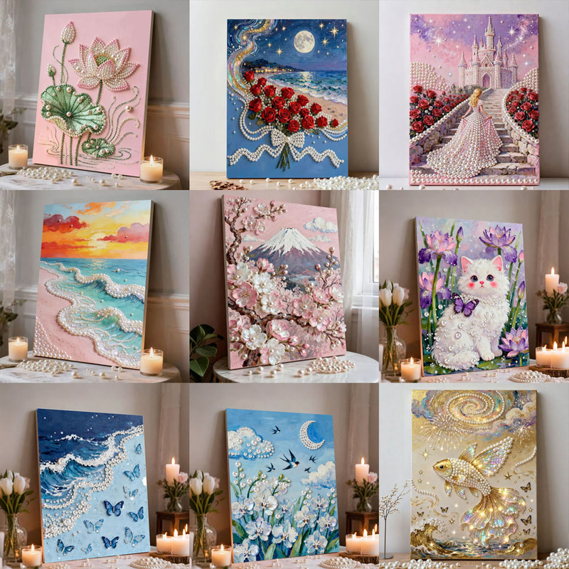 New Style Pearl Painting DIY Butterfly Beach Framed Self-Adhesive Pearl Decorative Painting Gift for Best Friend Diamond Painting Wholesale New Style Pearl Painting DIY Butterfly Beach Framed Self-Adhesive Pearl Decorative Painting Gift for Best Friend Diamond Painting Wholesale