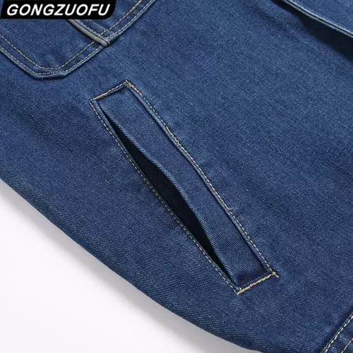 Осенний джинсовый износостойкий комбинезон, увеличенная толщина, защита от ожогов