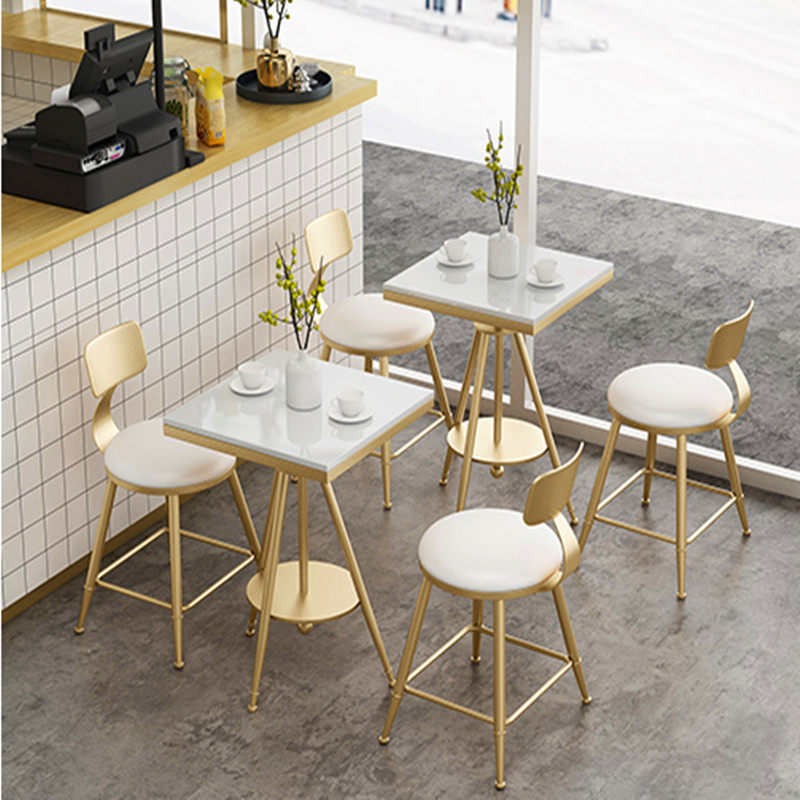 Net Red Dining Room Snack Cold Drinks Sweet cake Nordic Milk Tea Shop Table And Chairs Combination Brief frescoed Balcony Little Tea Table