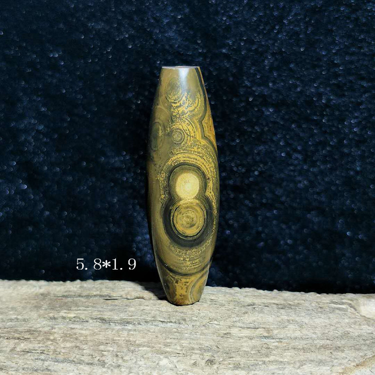 Nine-eyed shale rock dzi bead three-eyed large dzi bead letter bead rosary