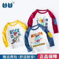 27kids Tide brand boys autumn Korean childrens clothing long sleeve T-shirt childrens base shirt children clothes cotton autumn clothes