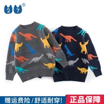 27kids cotton childrens clothing winter New 2021 autumn childrens sweater mens baby clothes knitwear Korean boys