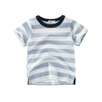 27kids boys cotton thin childrens clothing summer short sleeve T-shirt Korean version of Tide baby stripes half sleeve childrens summer clothes