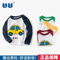 27kids boys autumn childrens clothing long sleeve T-shirt baby base shirt cartoon childrens T-shirt shirt shirt cotton long sleeve