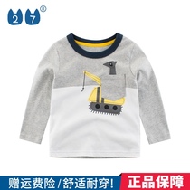 27kids boys brand childrens clothing 2021 autumn new long sleeve T-shirt childrens autumn clothing Korean version cotton Tide brand