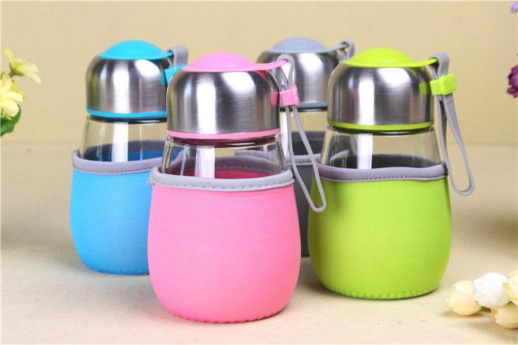 Creative Penguin Cup Cute Cartoon Glass Cup Lady Children Bubble Filter Tea Han Edition Portable Cute Cute Cup Big Belly Water Cup