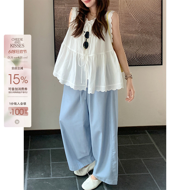 Cheeseandkisses Aegean Sea Magic Pants, Drapey Linen Cotton, Three-Dimensional Cut, Wrinkle-Resistant, Flower Bud Nine-Point Pants Cheeseandkisses Aegean Sea Magic Pants, Drapey Linen Cotton, Three-Dimensional Cut, Wrinkle-Resistant, Flower Bud Nine-Point Pants