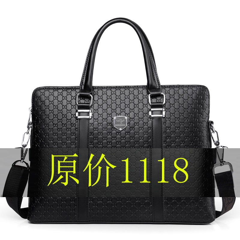 2022 New Buffalo Men's Bag Handbag Handbag with briefcase male business single shoulder bag leather bag tide