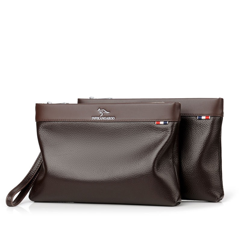 Top layer cowhide men's bag 2020 new trendy fashion handbag men's leather casual clutch bag men's hand envelope bag