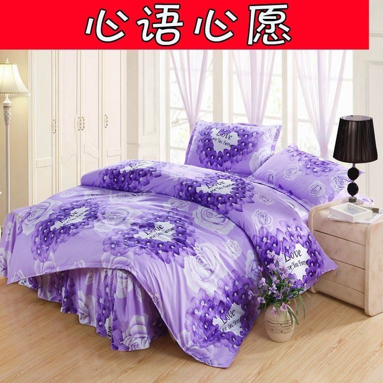 Bông phim hoạt hình leng keng mèo giường bốn mảnh kt mèo 哆 một giấc mơ bông mùa hè quilt ba mảnh