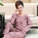 Mùa xuân và mùa thu các bà mẹ trung niên và cao tuổi bộ đồ ngủ cotton dài tay cho phụ nữ cao tuổi tại nhà cộng với bộ đồ hai mảnh cỡ lớn cho mẹ chồng cotton - Cha mẹ và con