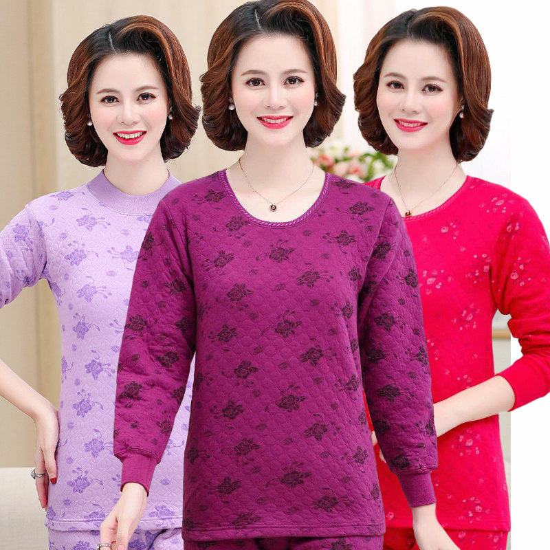 Thickened mother's hot pants female cotton middle-aged and elderly autumn clothes sanitary pants middle-aged grandma cotton sweater quilted