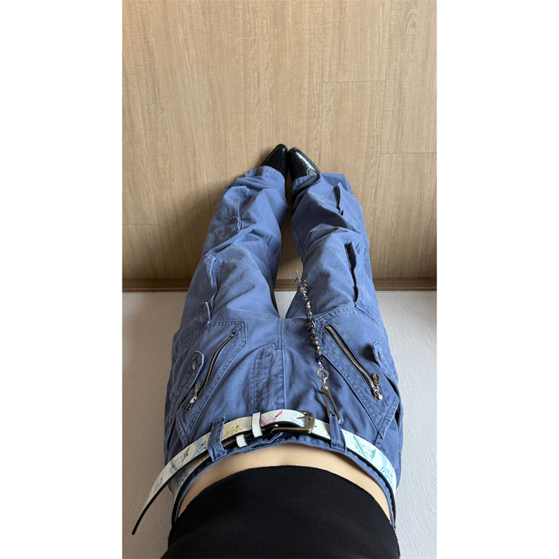 W3 American Retro Multi-Pocket Zipper Versatile Cargo Pants Unisex Loose Wide-Leg Cleanfit Straight-Leg Trousers W3 American Retro Multi-Pocket Zipper Versatile Cargo Pants Unisex Loose Wide-Leg Cleanfit Straight-Leg Trousers