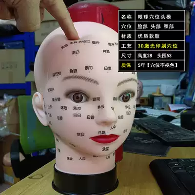 Simulation head model beauty salon dummy head skin management face printing acupoint high-grade model mold doll