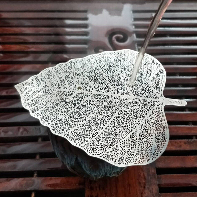 Tea ceremony Stainless steel tea filter device Creative Bodhi leaf tea filter New accessories Tea partition can be used as a bookmark
